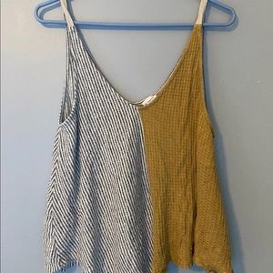 Waffle and Striped Tank Top